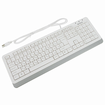 Клавиатура проводная A4TECH Fstyler FK10, USB, 104 кнопки, белая, 1147536, 513919