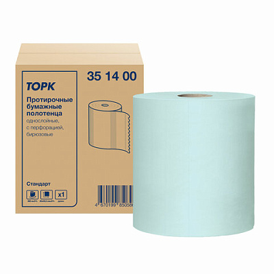 Бумага протирочная 360 м, полотенца с перфорацией, TORK СТАНДАРТ 1-слой, 888 листов 30х40,5 см, 351400, 609915