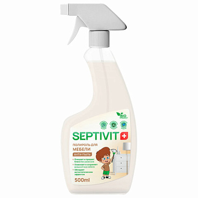 Полироль для мебели 500 мл, SEPTIVIT, биоразлагаемый, триггер, 609972