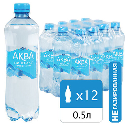 Вода негазированная питьевая AQUA MINERALE 0,5 л, 340038166, 621731