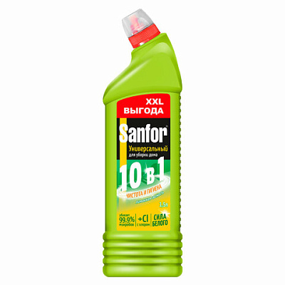 Чистящее средство 1,5 л, SANFOR Universal "Лимонная свежесть", гель, 24503, 701247