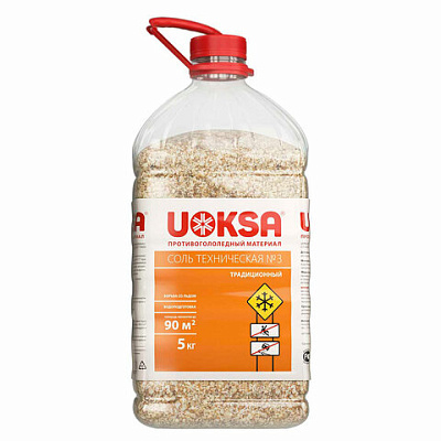 Реагент противогололёдный 5 кг, UOKSA "Соль техническая №3", ПЭТ, 700196