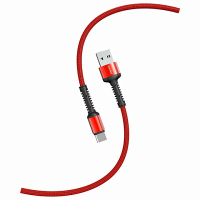 Кабель S26 USB – Type-C, 1 м, 3 А, SMARTBUY, для зарядки и передачи данных, красный, 93652, iK-3112-S26r, 514172