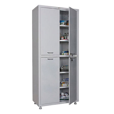 Шкаф медицинский 2-створчатый HILFE "МД 2 1780/SS" 1850х800х400 мм, белый, S26199205009, 291322