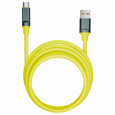 Кабель BOLD USB – Type-C, 1 м, 3 А, SMARTBUY, для быстрой зарядки и передачи данных, толстый, желтый, 18133, 3112BOLD-YELLOW, 514177