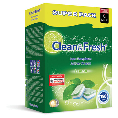 Таблетки для посудомоечных машин 150 шт., CLEAN&FRESH ALL-IN-1, Cd13150, 609700