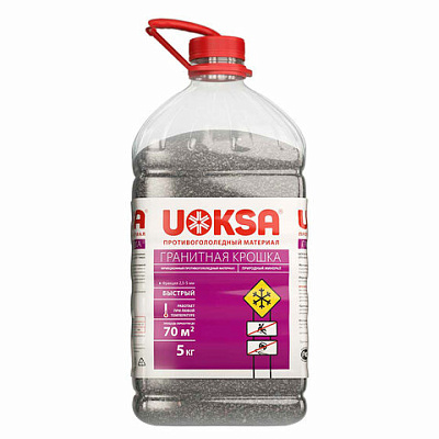 Реагент противогололёдный 5 кг, UOKSA "Гранитная крошка", фракция 2-5 мм, ПЭТ, 700197