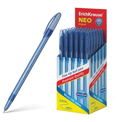 Ручка шариковая ERICH KRAUSE "Neo Stick Original", СИНЯЯ, узел 0,7 мм, линия письма 0,26 мм, 46515, 143306
