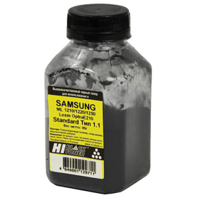Тонер Hi-Black для Samsung ML-1210/1220/1250/OptraE210, Standard, Тип 1.8, Bk, 85 г, банка, 98036803, 363314