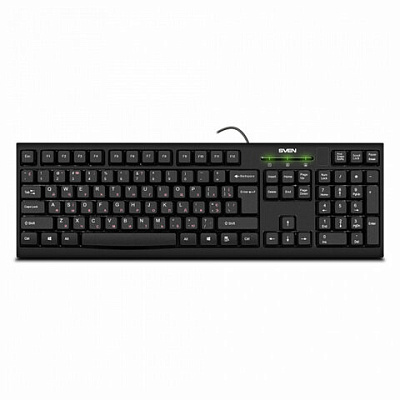 Клавиатура проводная SVEN KB-S300, USB, 104 клавиши, чёрная, SV-015756, 513974