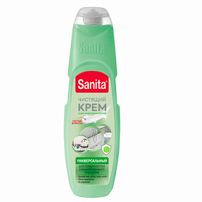 Чистящее средство универсальное крем 600 г, SANITA "Зеленый чай и лайм", 22949, 701251