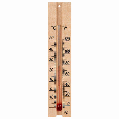 Термометр комнатный, "ДЕРЕВЯННЫЙ", диапазон: от 0 до +50 °C, ПТЗ, ТБ-206, 671373
