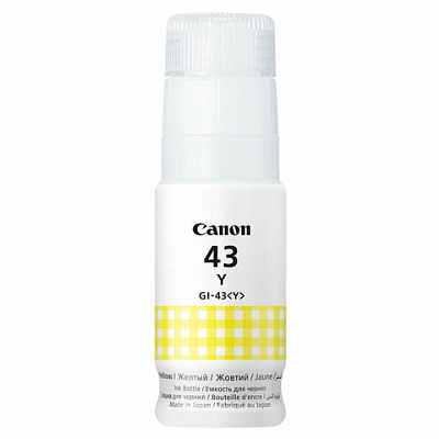 Чернила CANON (GI-43Y) для СНПЧ Pixma G540 / G640, желтые, 8000 стр., оригинальные, 4689C001, 364293