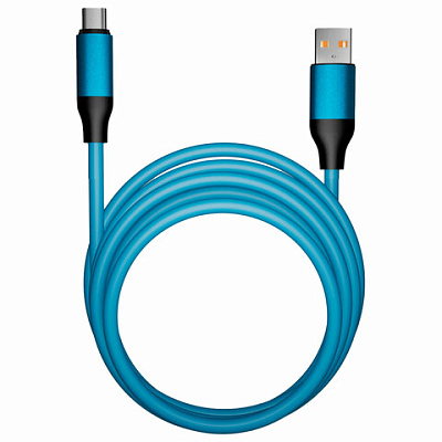 Кабель BOLD USB – Type-C, 1 м, 3 А, SMARTBUY, для быстрой зарядки и передачи данных, толстый, синий, 18126, 3112BOLD-BLUE, 514175