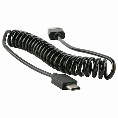 Кабель USB 2.0 – Type-C,RED LINE Spiral, черный, УТ000015710, 514104